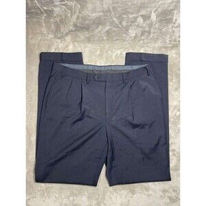 Lauren Ralph Lauren Pleated Dress Pants Men's Size 36Wx34L Navy Blue Wool-Laine